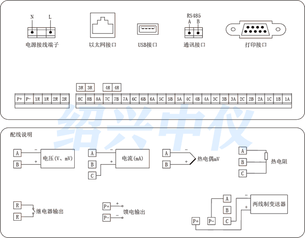 8通道無紙記錄儀接線圖 8通道無紙記錄儀接線圖