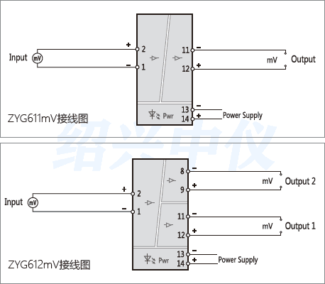 毫伏信號(hào)隔離器接線圖